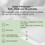 Organic Buckwheat Pillow for Sleeping -14''x20'', Adjustable Loft, Breathable for Cool Sleep,