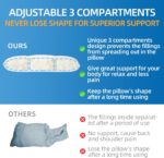 Body Pillows for Adults - Adjustable 3 Compartments Body Pillow with Superior Support, Fluffy Shredded Memory Foam Full Body Pillow,