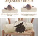 Buckwheat Pillow - Adjustable Bolster Pillow(17x6) to Provide Firm Support