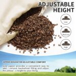 Organic Buckwheat Pillow for Sleeping - 14''x20'', Adjustable Loft, Breathable for Cool Sleep, Cervical Support for Back and Side Sleepers(Tartary Buckwheat Hulls)