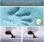 Contour Pillow - Adjustable Memory Foam Pillows 8 Heights, Medium Firm Supportive Cervical Pillow, CertiPUR-US Side Sleeper Pillow with Max Cooling Pillow Cover for Hot Sleepers