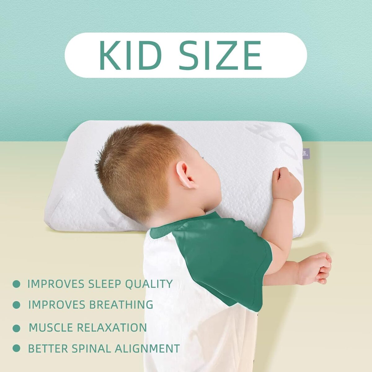 2.5'' Flat Pillows for Sleeping - Travel/Kid Size Thin Memory Foam Pillow for Stomach Sleeper, Camping Pillow with Removable Pillowcase, Flat Pillow for Spinal Support,