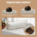 LOFE Buckwheat Pillow - Adjustable Cylinder Pillow 17x6 Relieve Pain, Neck Roll Pillow for Side and Back Sleepers, Triangle Pillow with Organic Pillowcase Provide Firm Support(Tartary Buckwheat Hulls) - Image 3