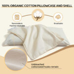 LOFE Buckwheat Pillow - 2IN1 Buckwheat Hull Pillow, Tartary Buckwheat Neck Roll Pillow for Superior Support, Adjustable Cervical Neck Pillow for Side, Back, Stomach Sleepers, Organic Cotton Pillowcase - Image 6