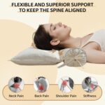 LOFE Buckwheat Pillow - 2IN1 Buckwheat Hull Pillow, Tartary Buckwheat Neck Roll Pillow for Superior Support, Adjustable Cervical Neck Pillow for Side, Back, Stomach Sleepers, Organic Cotton Pillowcase - Image 7