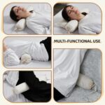 LOFE Buckwheat Pillow - 2IN1 Buckwheat Hull Pillow, Tartary Buckwheat Neck Roll Pillow for Superior Support, Adjustable Cervical Neck Pillow for Side, Back, Stomach Sleepers, Organic Cotton Pillowcase - Image 8