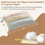 LOFE Buckwheat Pillow with Organic Cotton Pillowcase - 20''x26'' sobakawa Pillow with Baffle Box for Support, Adjustable Tartary Buckwheat Hull Pillows, Organic Buckwheat Neck Pillows - Image 2