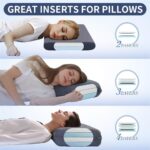 LOFE Adjustable Memory Foam Pillow's One Layer - 1 Height 2'' Insert for Cervical Pillow for Neck Pain Relief, CertiPUR-US Memory Foam Piece, Ultra Thin Pillow for Stomach Sleeper, Blue, Ultra Soft - Image 5