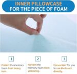 LOFE Adjustable Memory Foam Pillow's One Layer - 1 Height 2'' Insert for Cervical Pillow for Neck Pain Relief, CertiPUR-US Memory Foam Piece, Ultra Thin Pillow for Stomach Sleeper, Blue, Ultra Soft - Image 7